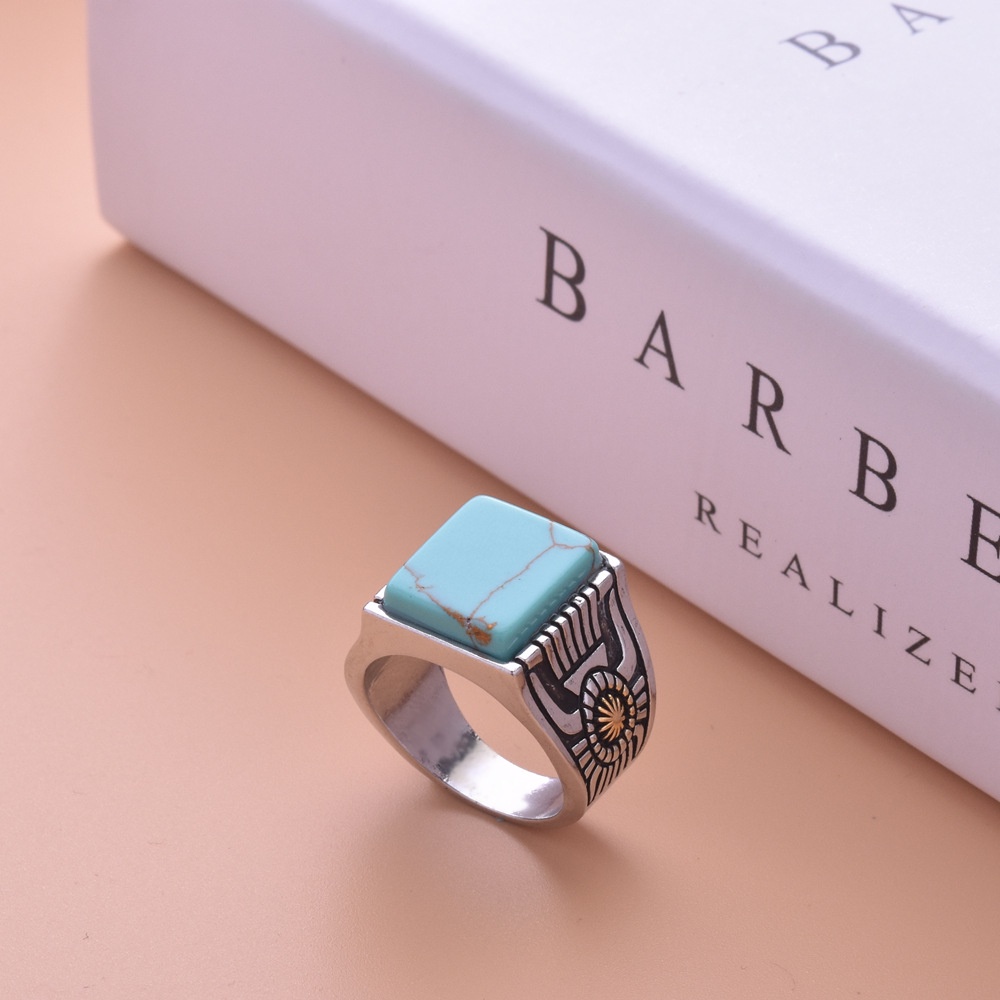 Cincin Sterling Silver 925 Dengan Batu Hias Turquoise Untuk Wanita Ccb62