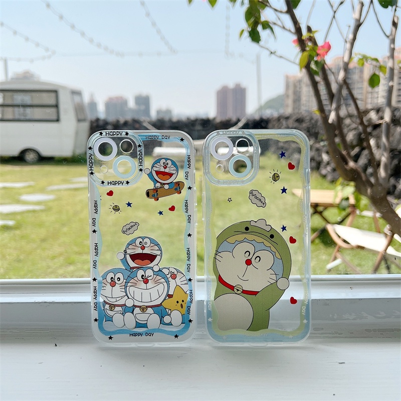 Case Pelindung Lensa Tahan Jatuh Motif Doraemon Untuk iPhone 11 12 13 Pro MAX X XR XSMAX 7 8 Plus