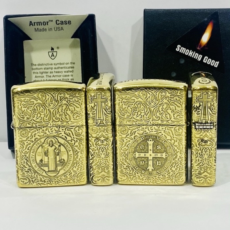 Original Zippo Armor Constantine Benedic 5 Sides