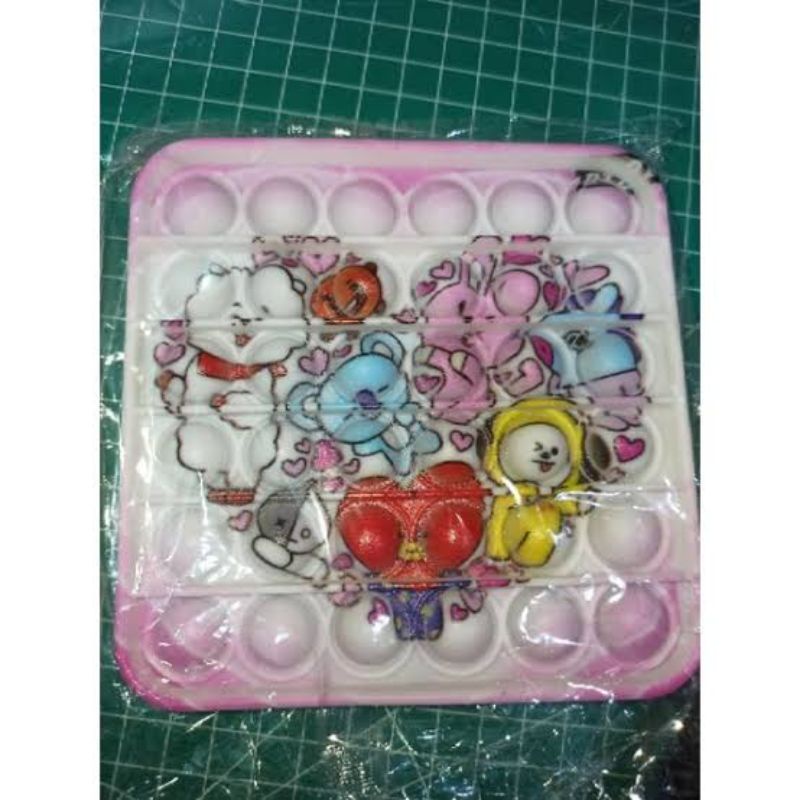 POP IT BTS BT21 MURAH Fidget Toy UV pop it tiktok-BT21 Pink