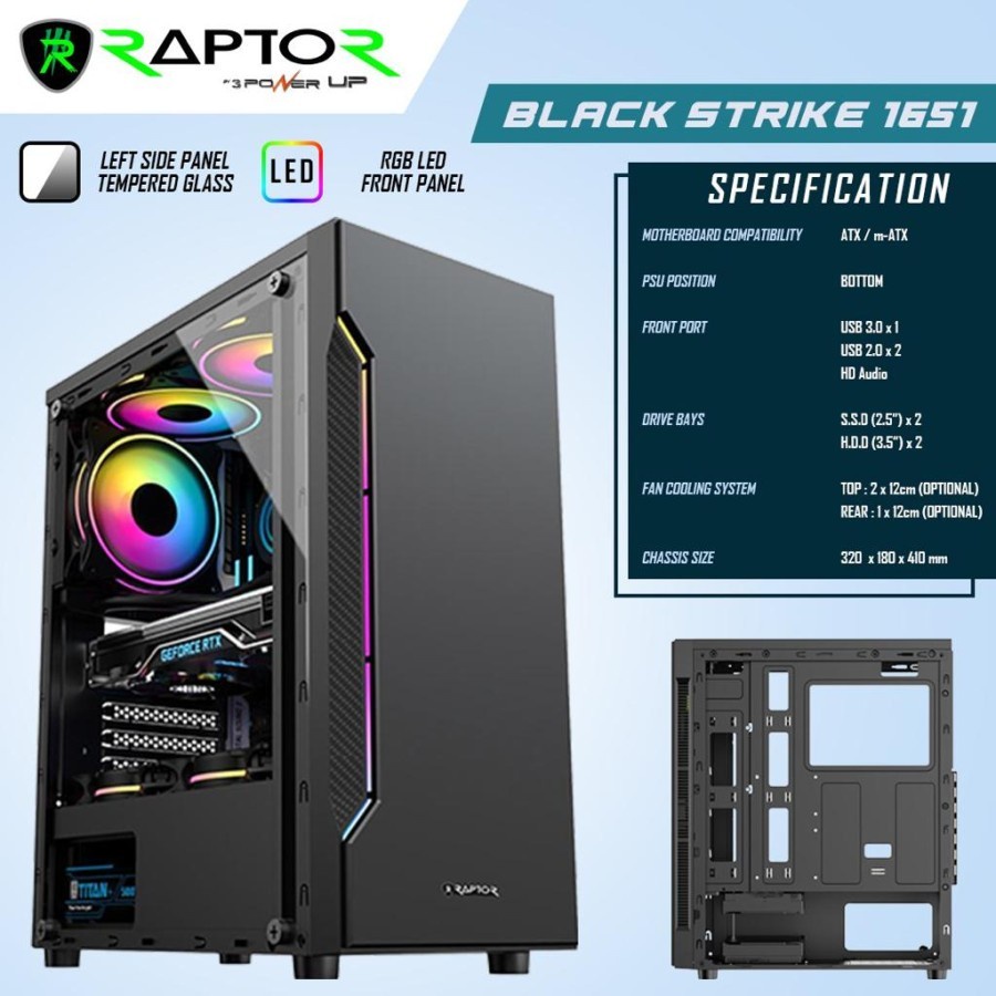 Casing Raptor Black Strike 1651