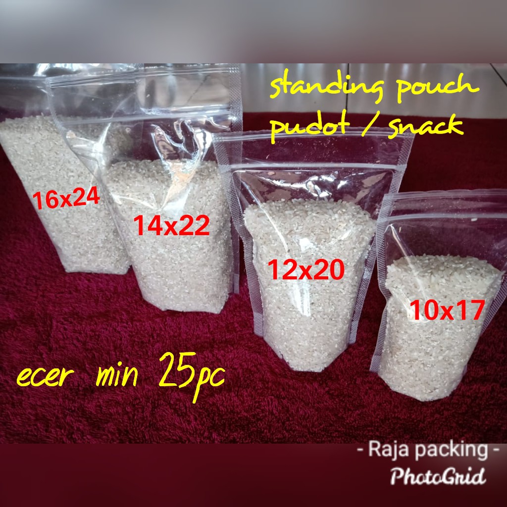 &lt;Ecer&gt; Plastik Standing Pouch Uk 10x17 plastik pudot snack plastik kemasan plastik coklat termurah