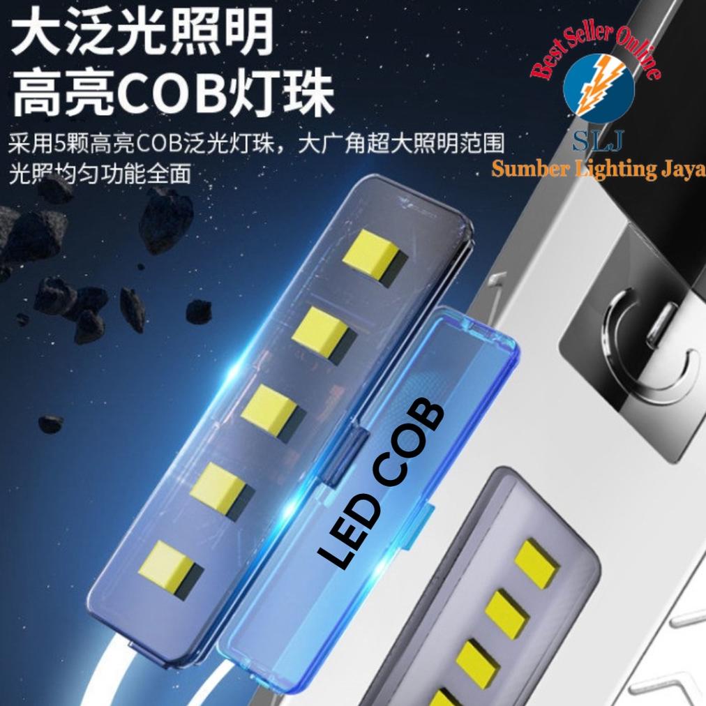 Senter Led 2 Mata Multifungsi Flashlight Dan Powerbank 10000Mah