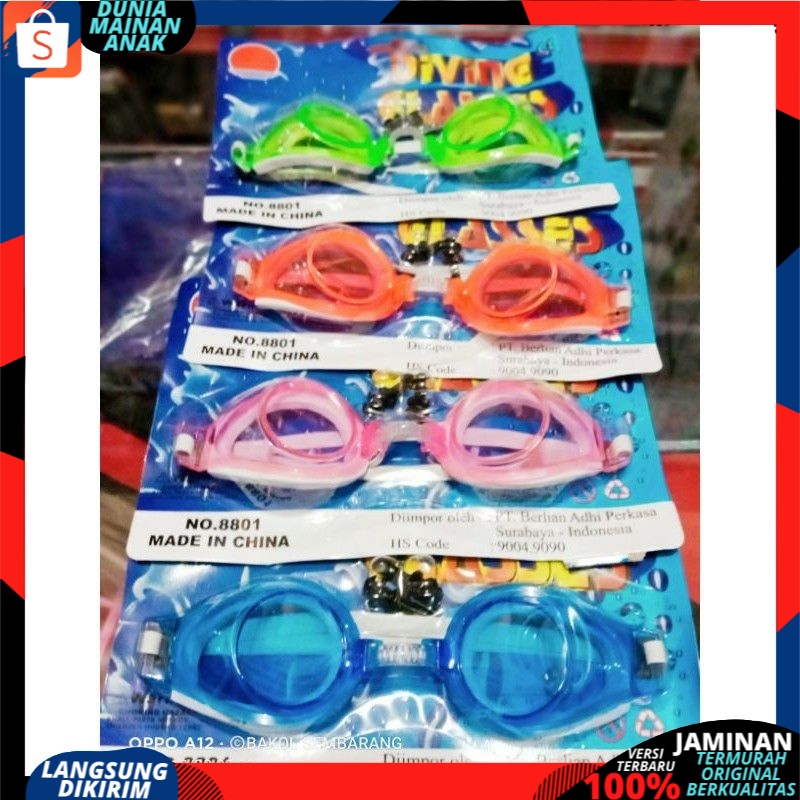 KACAMATA RENANG BERENANG ANAK COWOK CEWEK ALL SIZE OLAHRAGA OUTDOOR DIVINE GLASS MURAH