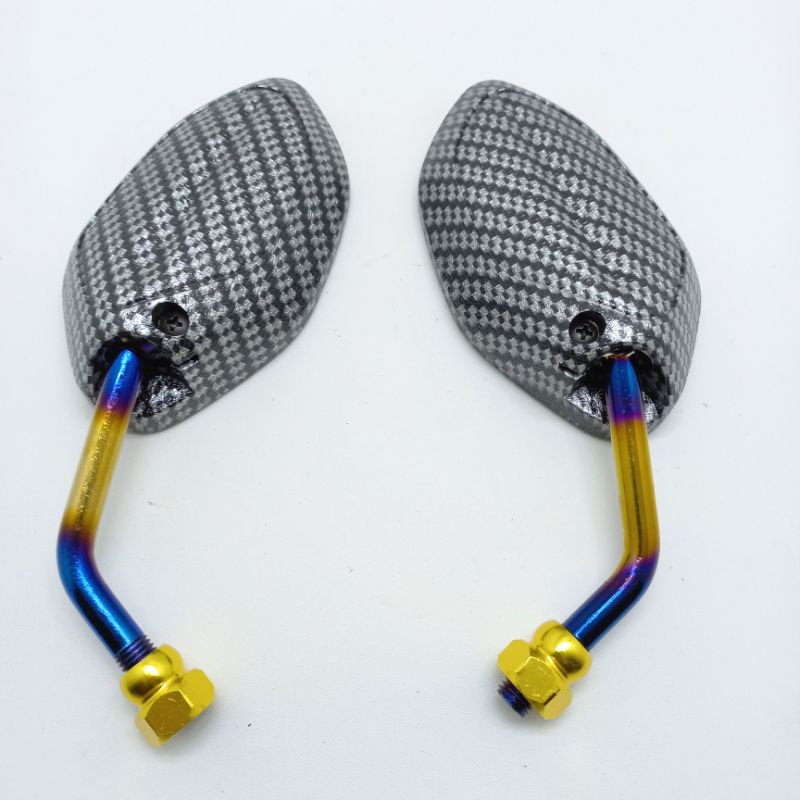 spion beat variasi carbon twotone tangkai mini universal motor honda/bisa untuk semua jenis motor ho