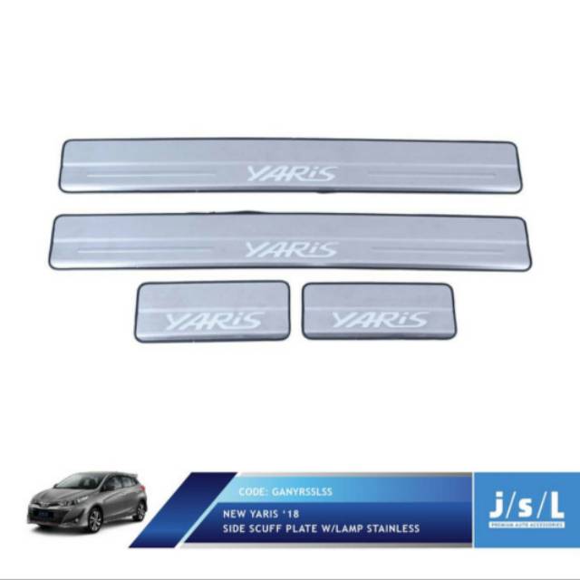 Sillplate samping new Yaris 2018 stainless lampu jsl