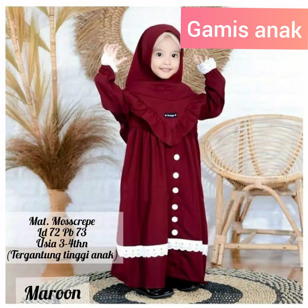 C.P - GAMIS ANAK NAYLA KIDS USIA 3 SAMPAI 6 TAHUN FREE HIJAB NYA