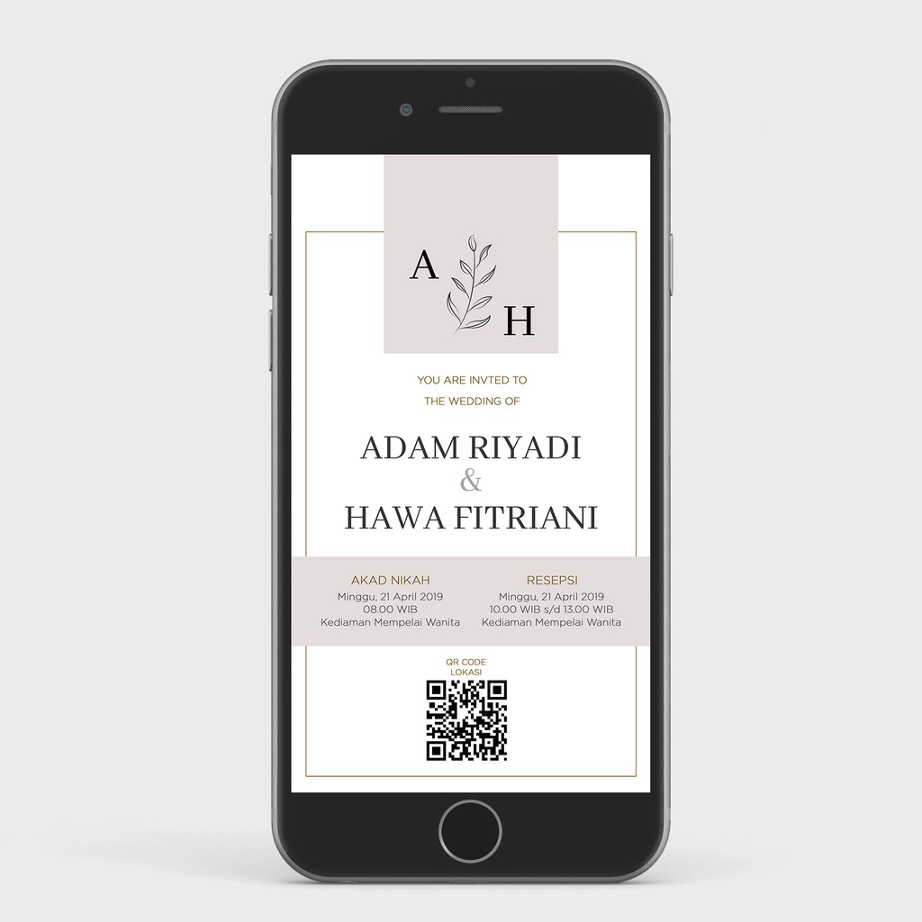 Undangan Pernikahan Digital/Wedding E-Invitation Minimalis Unik A22