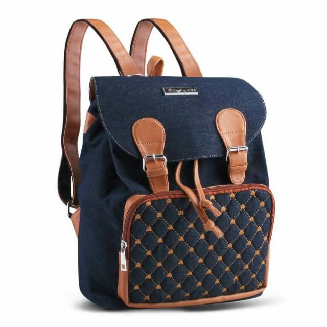SALE TAS RANSEL WANITA BAHAN JEANS DENIM WARNA BIRU TAS KULIAH PERGI JALAN BACKPACK CEWEK MURAH LUCU
