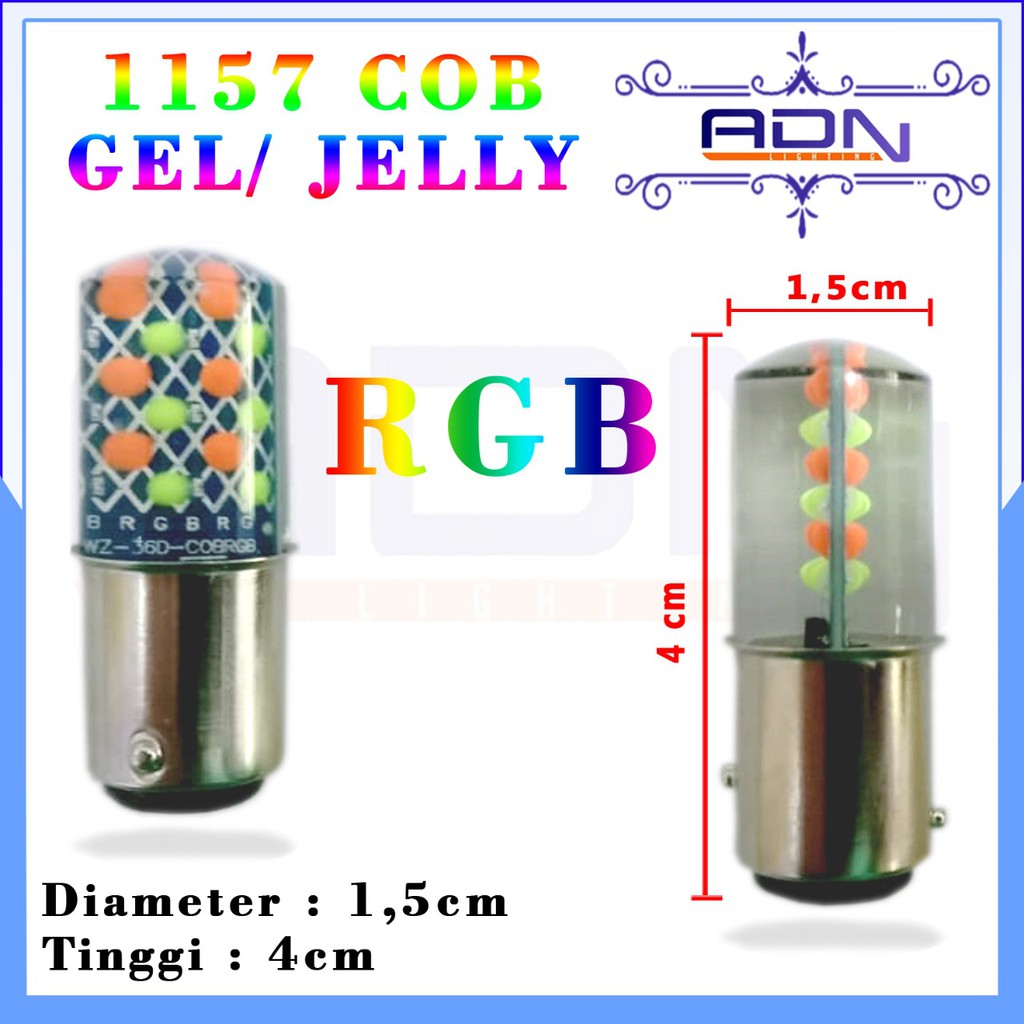 LAMPU LED REM Motor Mobil 1157 RGB bayonet kaki 2 Kedip STROBO PCS