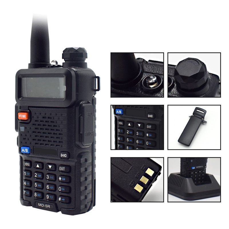 HT MERODITH UV5R Walkie Talkie Dual Band 5W 128CH UHF+VHF handy talkie