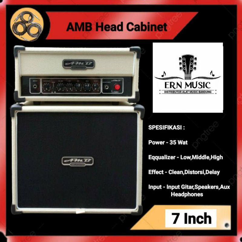 Ampli Gitar Head Cabinet Bonus Kabel Jek