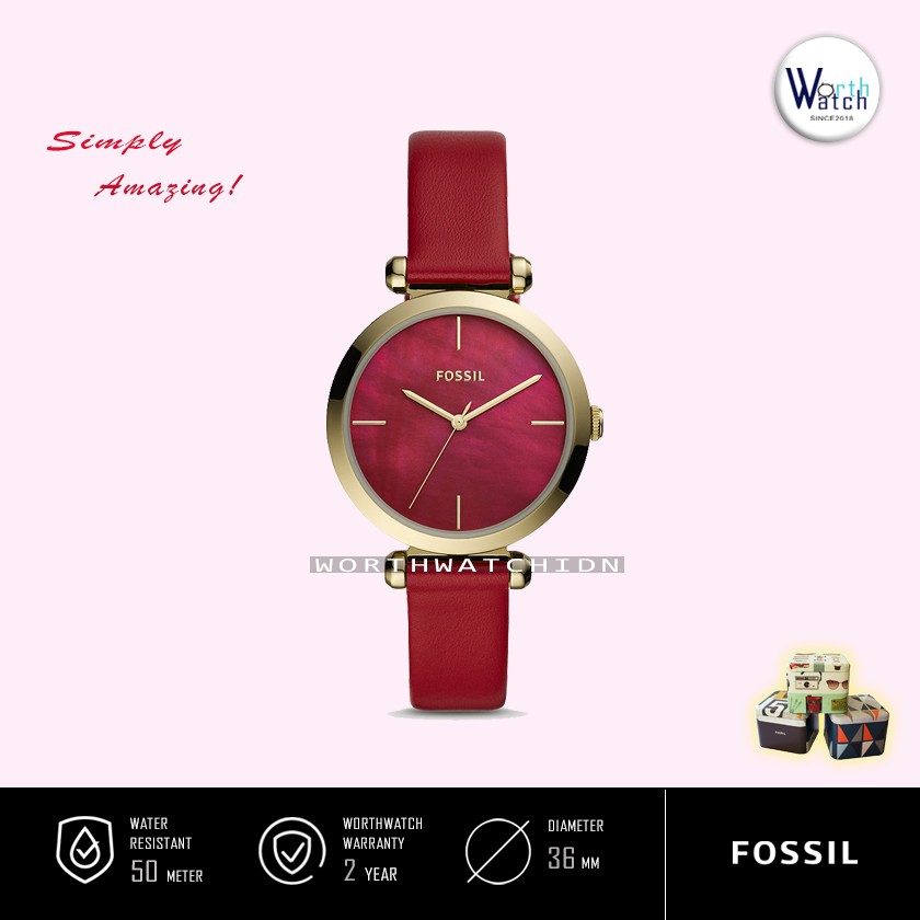 Jam Tangan Wanita Terbaru Fossil Tillie Red Dial Red