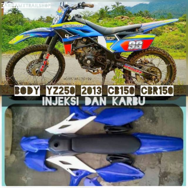 Body trail cb150 cbr150 model yzf250 2013 bahan plastik tangki jok besi injeksi dan karbu