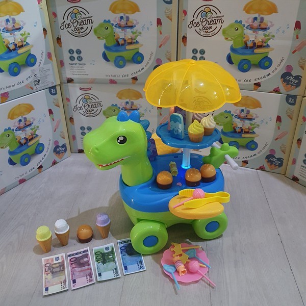 MAINAN BAYI GEROBAK ICE CREAM CART PONY &amp; DINO  ES KRIM DORONG