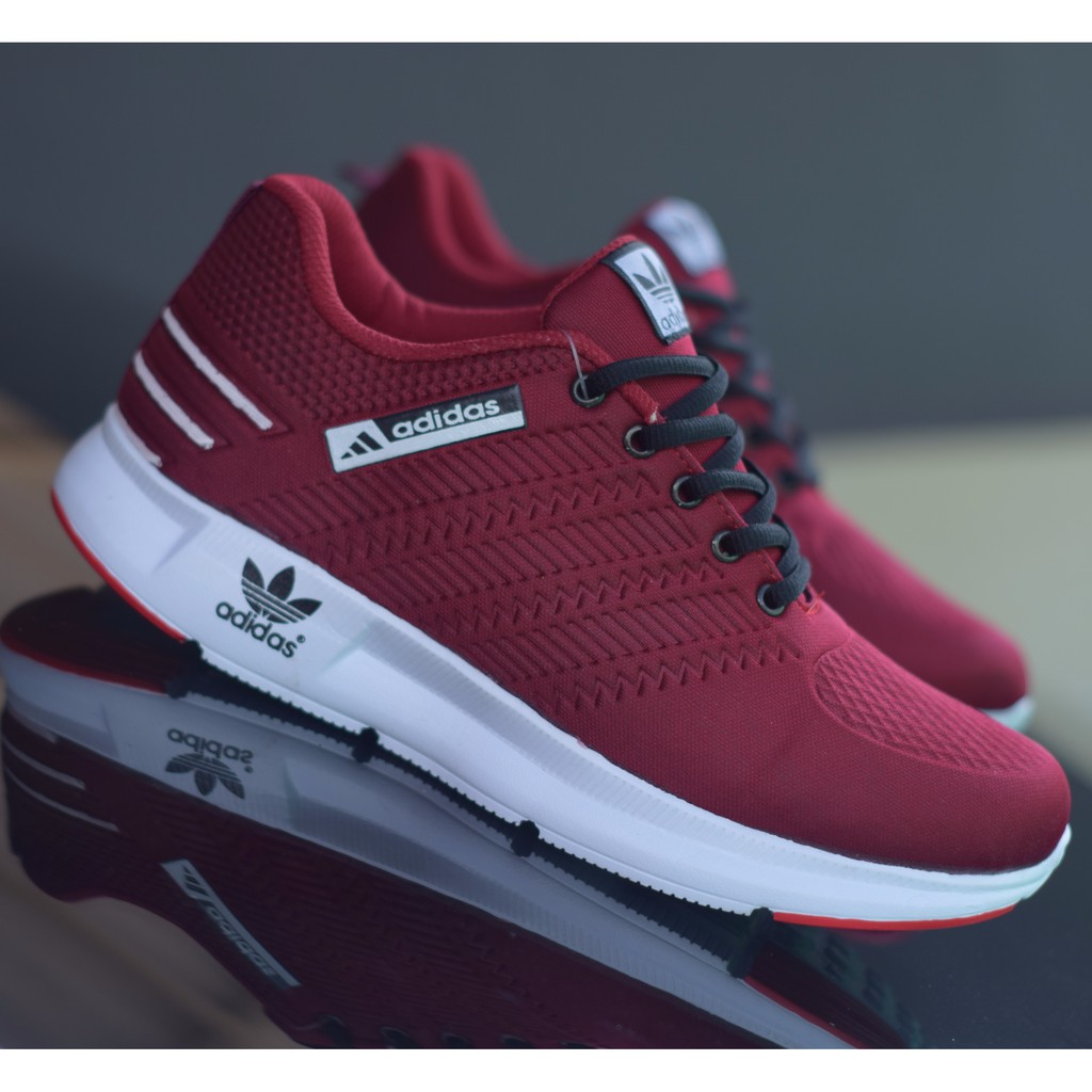 SEPATU SNEAKERS ADIDAS OLAHRAGA PRIA WANITA - MERAH MAROON