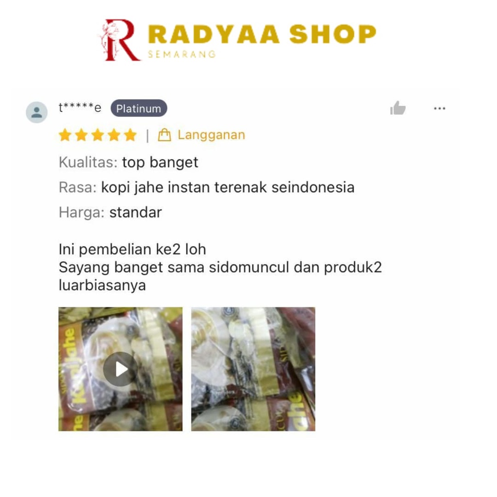 Sido Muncul Minuman Kopi Jahe Robusta dan Arabica 10's