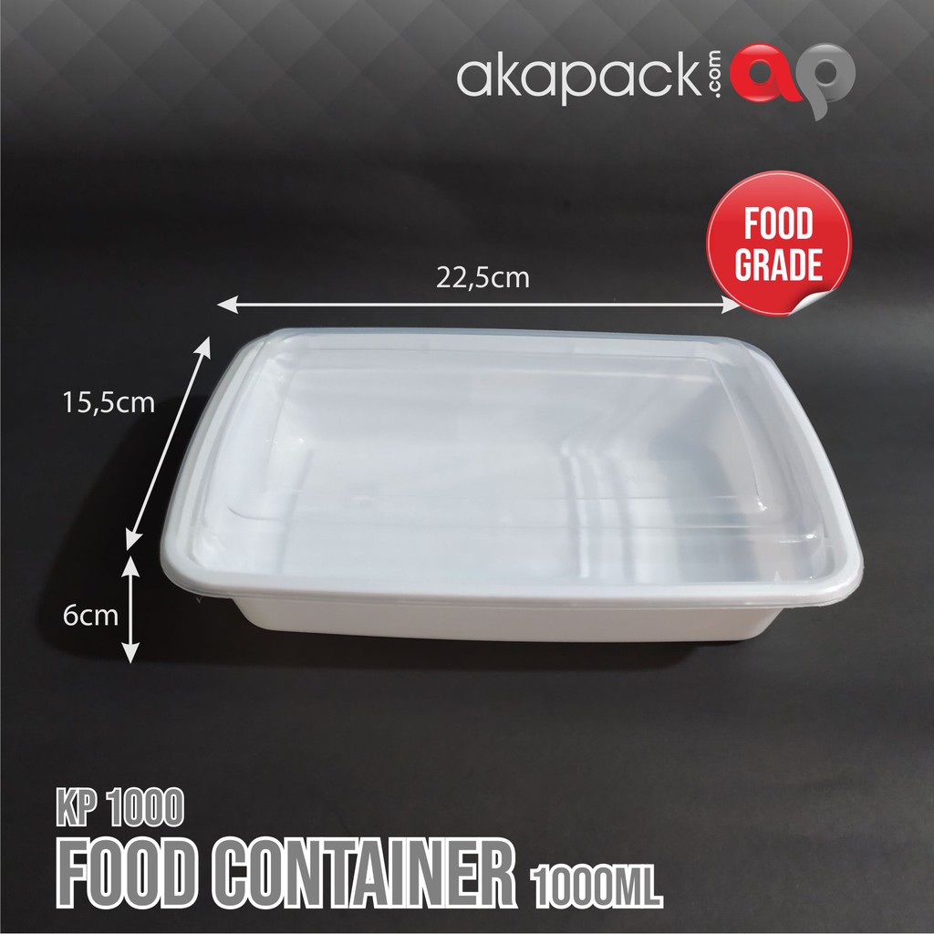 (50pcs) Thinwall Easypack KP-1000ml Food Container 1000ml Rectangle