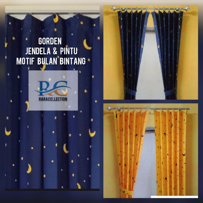 [ BISA COD ] Others gorden plisket jendela gorden pintu kamar tidur gordeng minimalis motif bulan bintang gorden jendela dan pintu kain gorden tirai gorden kamar tidur hordeng 1 set lengkap jendela dan pintu murah gorden jendela polos gorden pintu