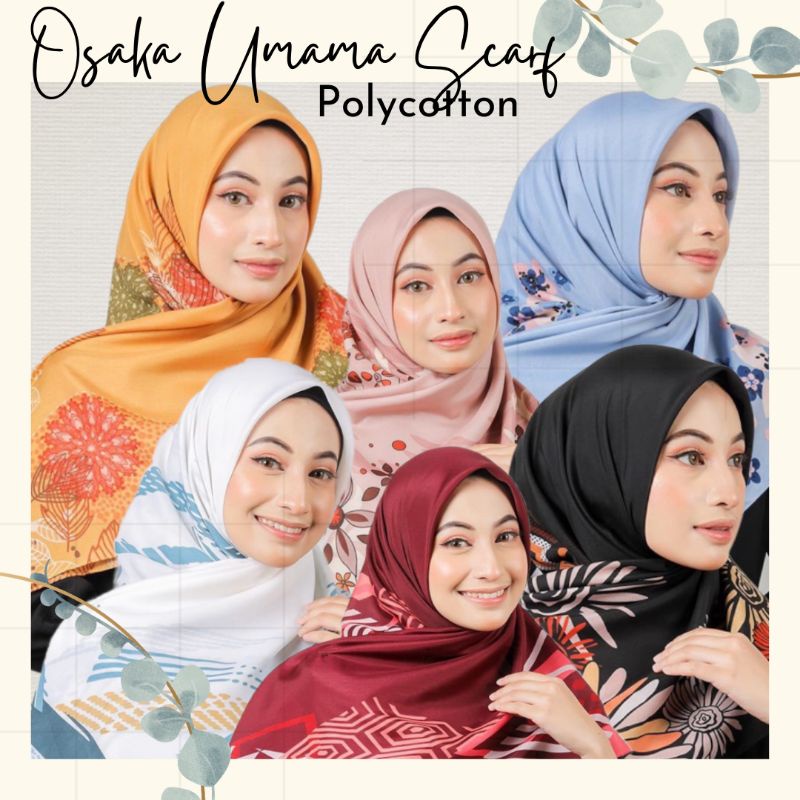 Jilbab Segiempat Motif Voal Umama / Segiempat Motif Pollycotton/ Motif Umama