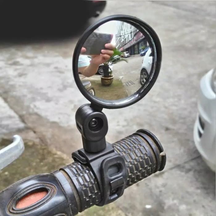 Spion Sepeda Bulat Rotasi 360 Adjustable Spion Jalu Sepeda Kaca Spion Bulat Untuk Handle Sepeda