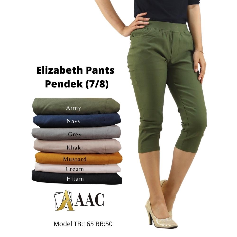 Elizabeth Pants Pendek 7/8 , Celana Wanita Pendek 7 Per 8 Bahan Tebal dan Melar