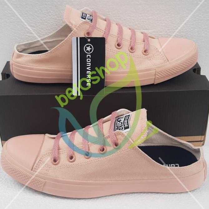 Sepatu Converse SLOP / SLIP ON / Selop Pria Wanita Full Peach Terbaru