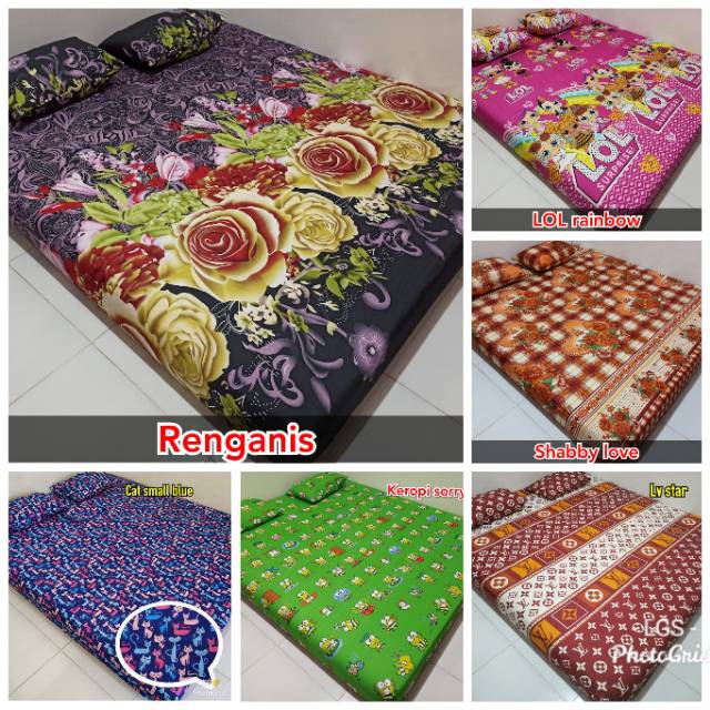 Paket sprei murah 180x200!! Isi 13pcs sprei homemade