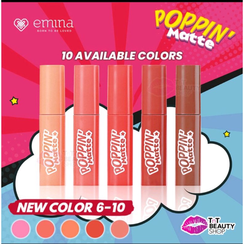 Emina poppin matte lip cream/lipstik