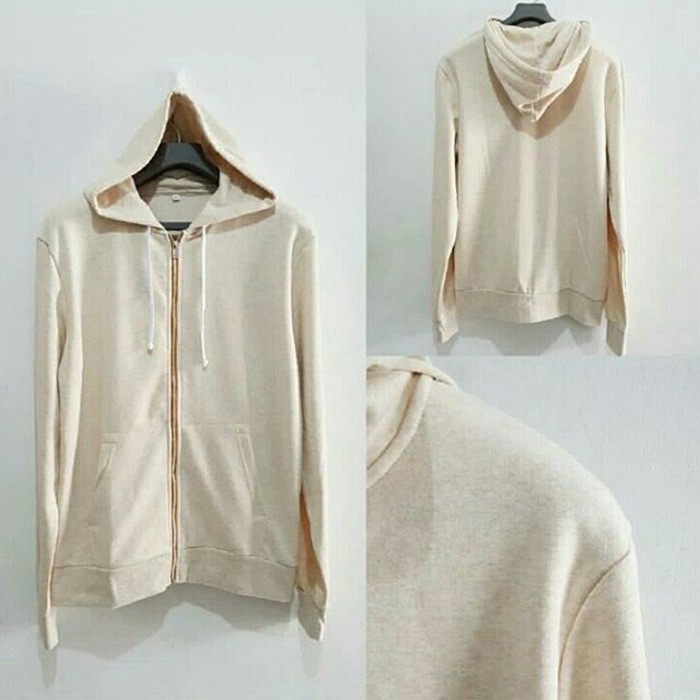 Jaket Hnm H&M Hoodie Full Ziper Jacket Cream Original