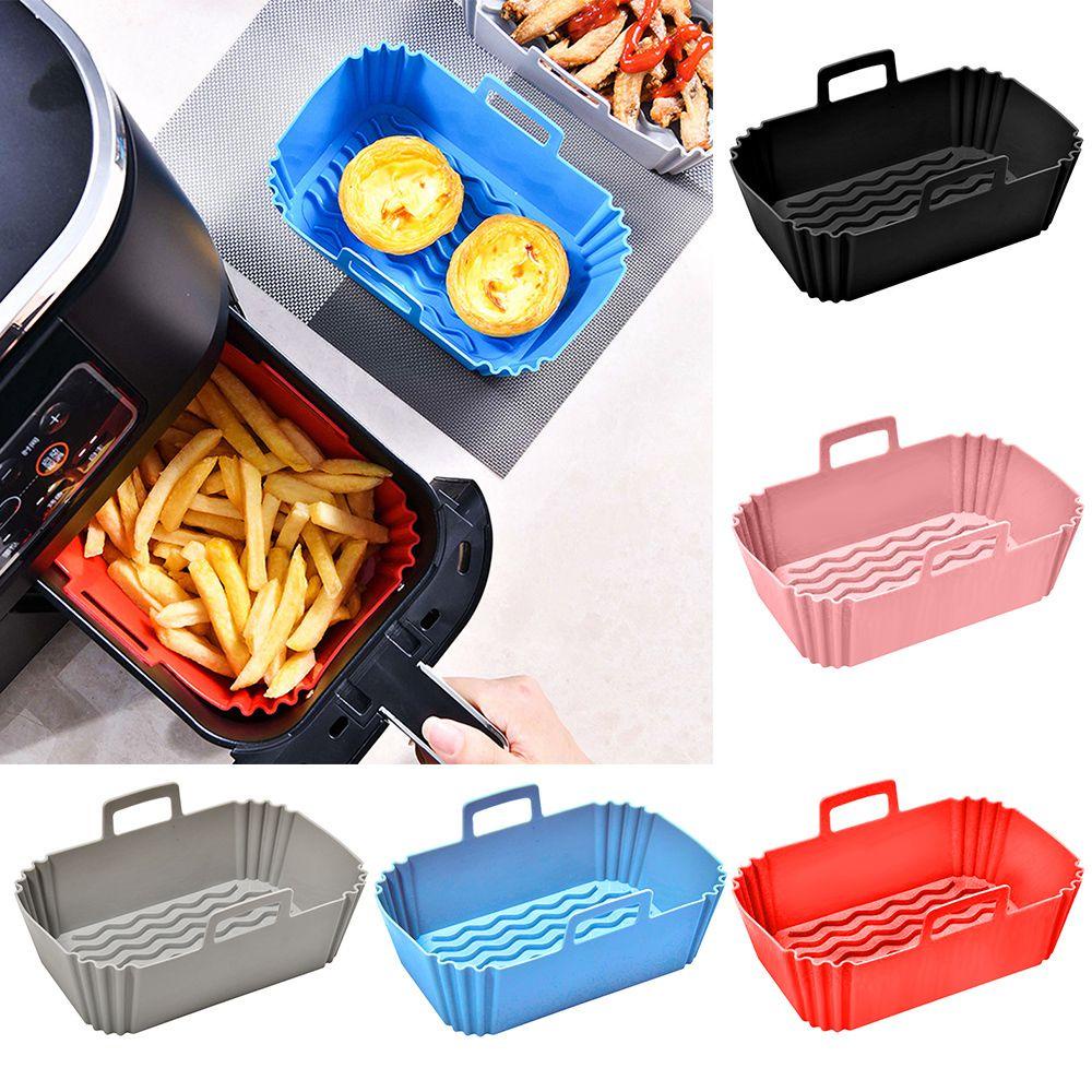 Top Rectangle Silicone Pot Grill Pot Tray Masak Pizza Piring AirFryer Aksesoris Baking Basket