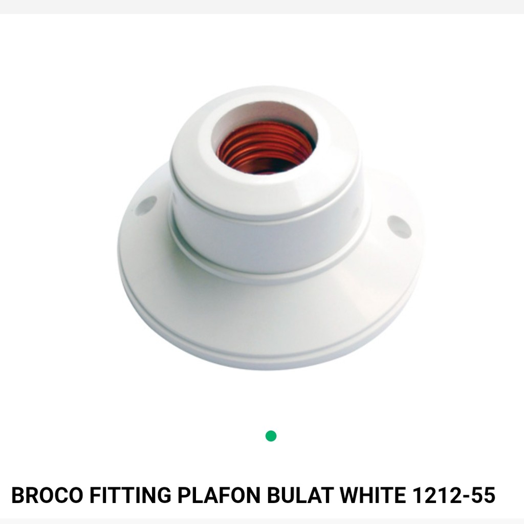 Broco Fitting Lampu Plafon Bulat 1212 White E27 Ceiling Lamp Holder