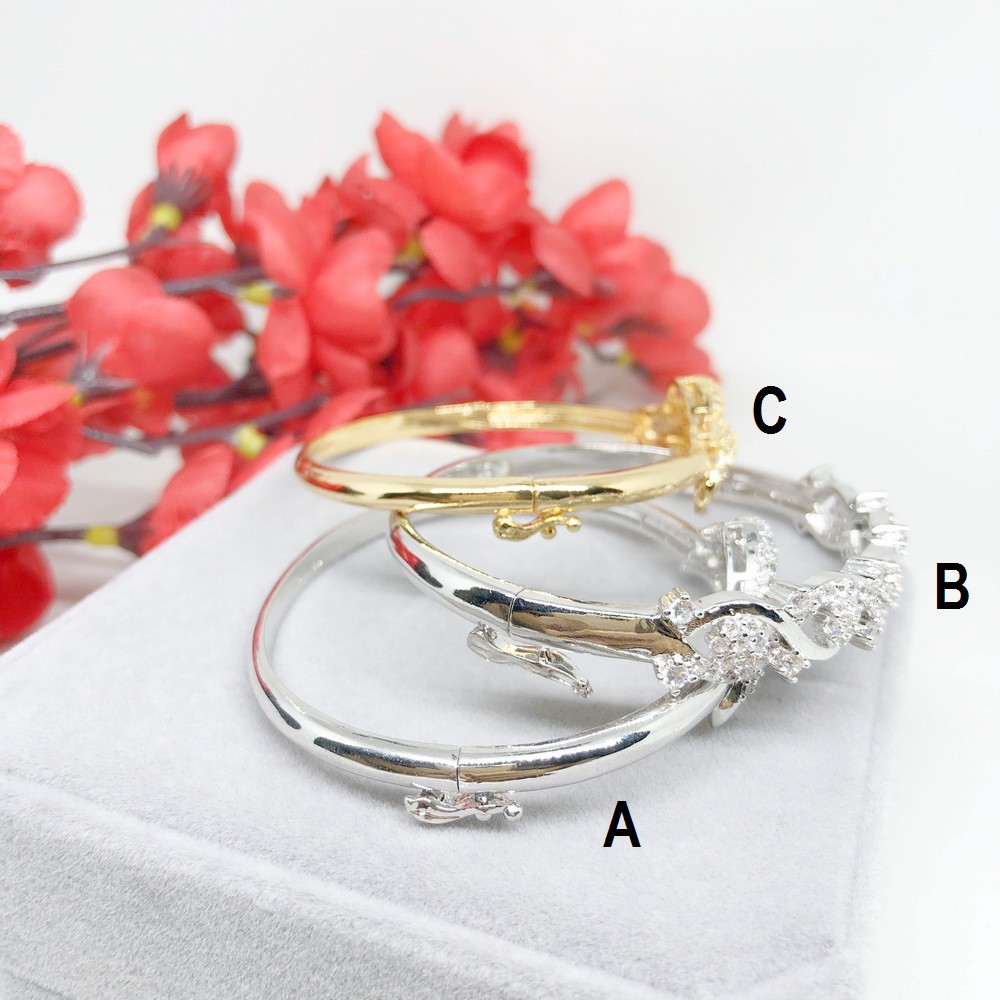 Gelang Bangle Meili Meilyn Lapis Emas Putih Silver Gold Mata - BB330