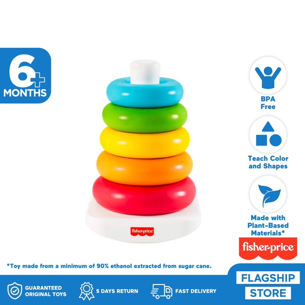 Fisher Price Rock-a-Stack (Eco Friendly) - Mainan Stacking Ring Donat Bayi