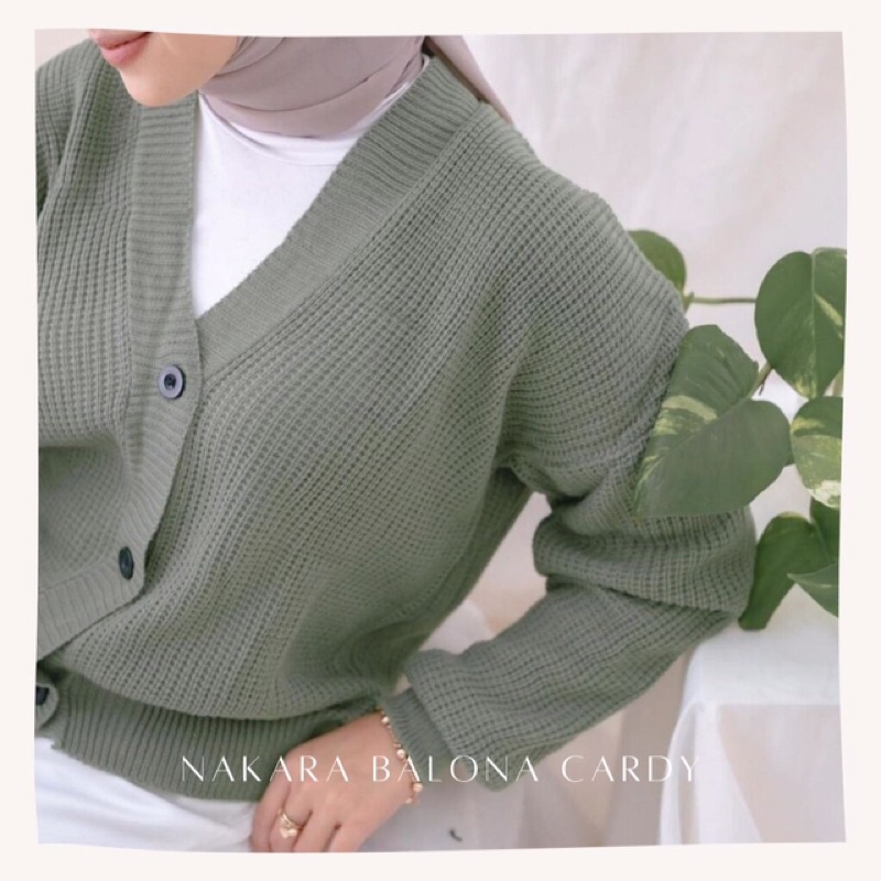 Nakara Cardigan Rajut Premium / Cardigan Rajut Wanita / Cardy Oversize Lengan Balon