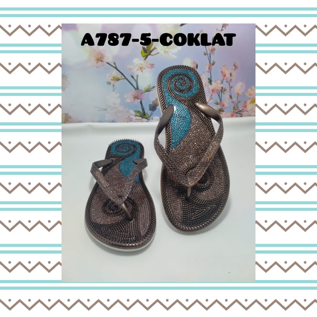 sandal wanita import model flat kasual nyaman dan modis glanzton A787-5 uk 37-41