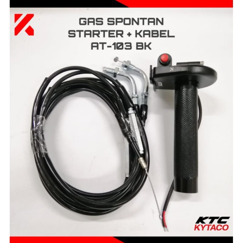 GAS SPONTAN GAS SKONTAN KTC KYTACO BLACK CNC PLUS 2 KABEL PLUS STARTER TIPE AT103