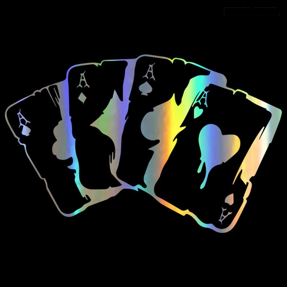 Stiker Reflektif Motif Kartu Poker Untuk Mobil / Motor