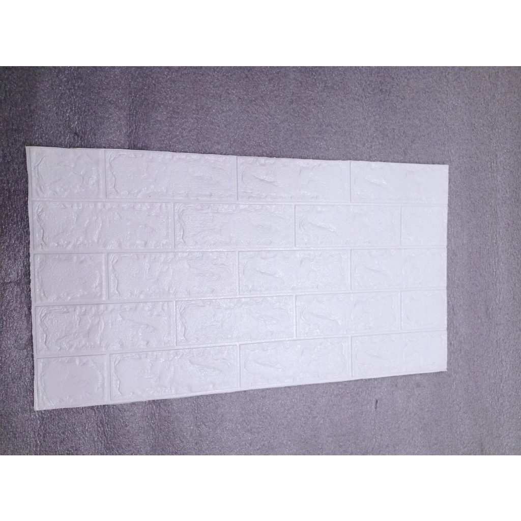INFY - R535 Wallpaper Dinding Foam 3D Kecil Motif Batu Bata / Walpaper Stiker Dinding Dekorasi Kamar-PUTIH