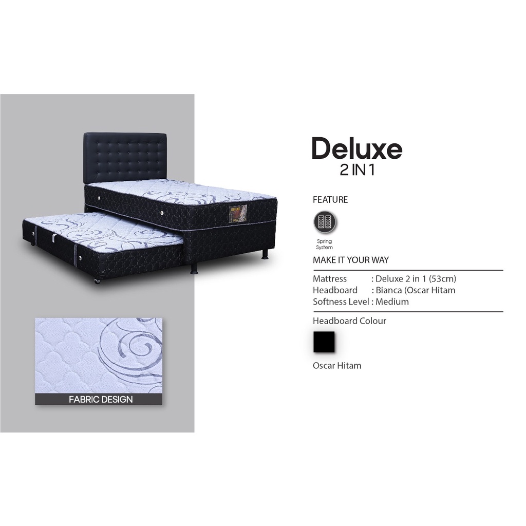 Central Kasur Spring Bed 2 in 1 Deluxe - Full Set Bonita