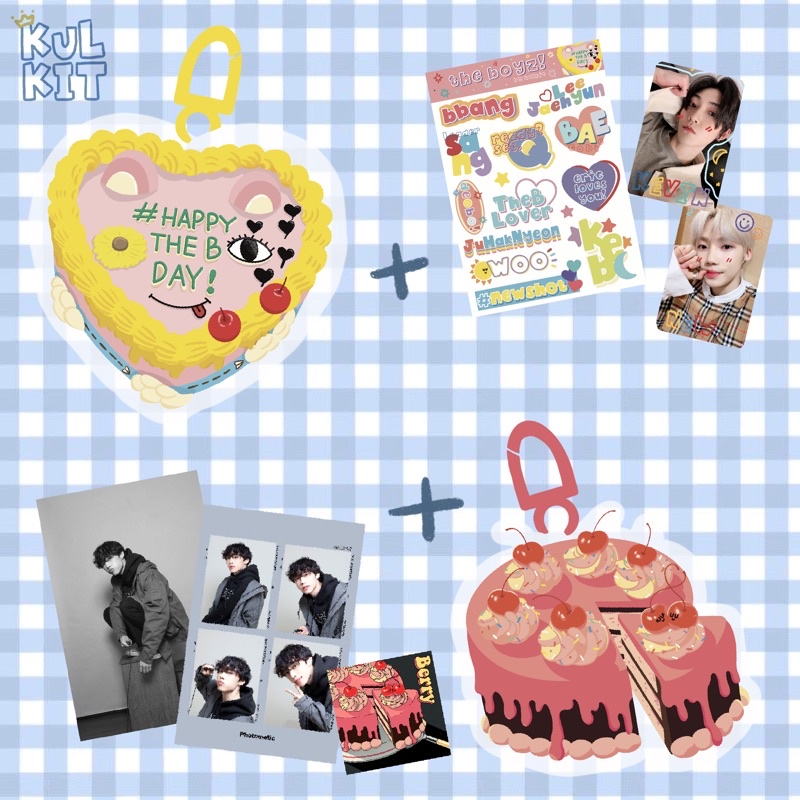 THE BOYZ TheB Cake &amp; Sunwoo Berry Cake Keyring - kulkit.id