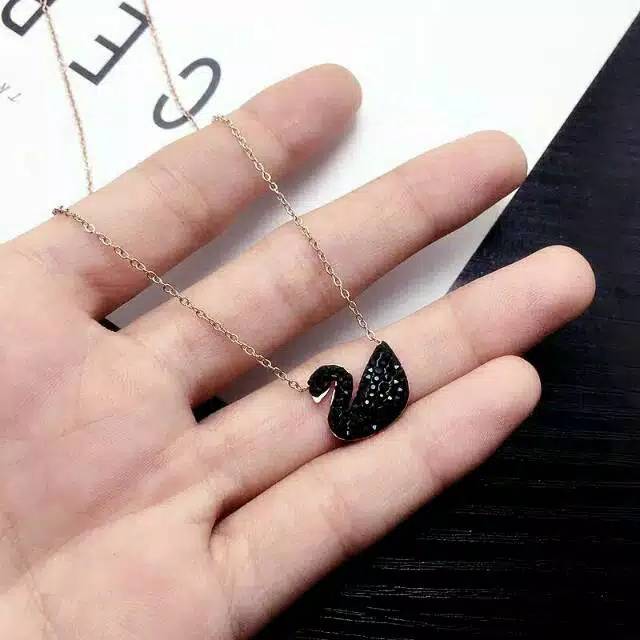 Set kalung dan anting swan angsa premium