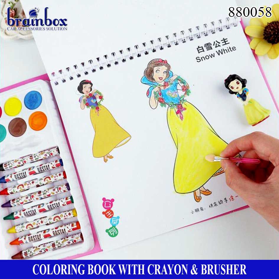 

Buku Mewarnai Coloring Book with Crayon and Brusher