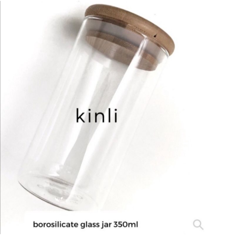 glass jar with wooden lid toples kaca borosilicate tuyup kayu 250ml