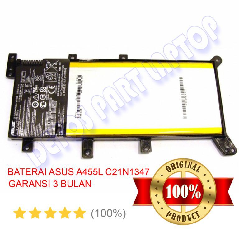 Baterai Battery Laptop Original Asus A455l A555l F555l K555l R556l X555l X455l C21n1347 Shopee Indonesia