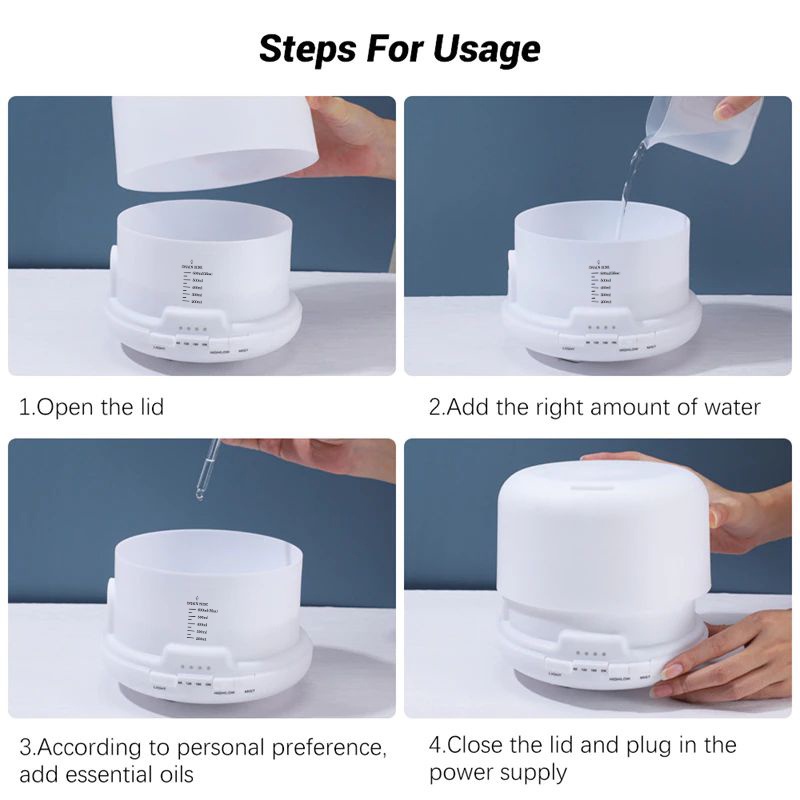 600ML Humidifier Diffuser Air Purifier Aromaterapy Essential oil Difuser + Remote+Free 2 Oil Essential