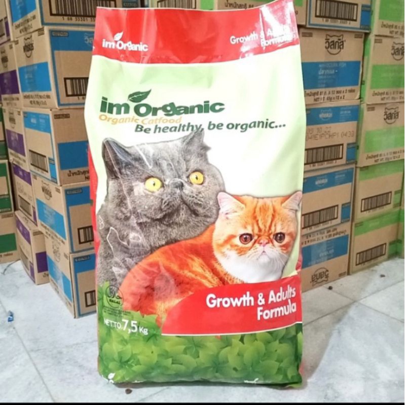 Im organik Growth &amp; Adult Formula 7,5kg Makanan Kucing Murah Gojek/Grab