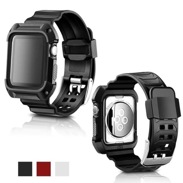 RUGGED CASE ARMOR APPLE WATCH Rubber sport Strap 44mm 42MM 38MM cover soft casing 40mm