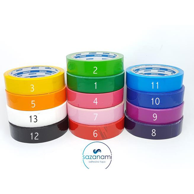 

Siap Kirim 1 Roll Isolasi Warna 1" Inch 24Mm X 50M Sazanami Lakban Selotip Warna Juara