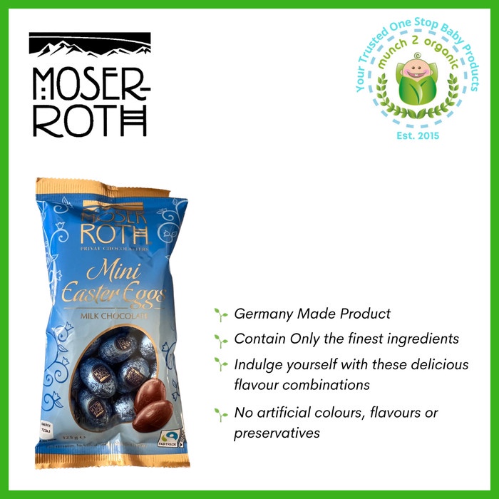 

ROMAN MOSER ROTH MINI EASTER EGGS CHOCOLATE HAZELNUT CREME 125G